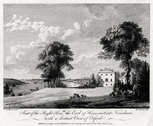 Sídlo ctihodného hraběte z Harcourt v Nunehamu, s dalekým výhledem na Oxford, 1775. od Michael Angelo Rooker