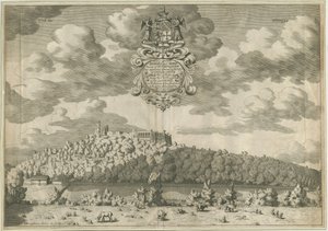 Dudley Castle: mědirytina, nd [1653-1686] od Michael Burghers