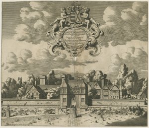 Sandon Hall: rytina, nd [1653-1686] (tisk) od Michael Burghers