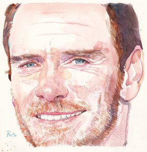 Michael Fassbender (akvarel)