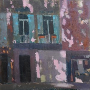 Stíny na zdi, Provence, 2015 (olej na plátně) od Michael G. Clark