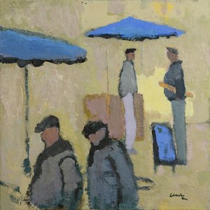 Úterý je tržní den, 2016 (olej na plátně) od Michael G. Clark