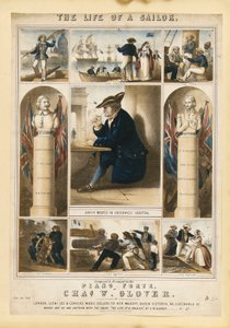 Život námořníka, asi 1860 (kolorovaná litografie)