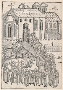 Kristus pozdravuje poutníka, c1491 od Michael Wolgemut