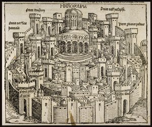 Jeruzalém ze Schedelsovy kroniky světa, cca 1493. od Michael Wolgemut
