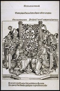 Setkání mezi papežem Piem II. a Fridrichem III., německým císařem, cca 1493.
