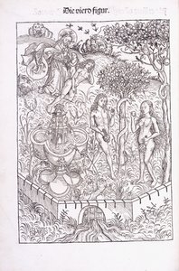 Adam a Eva v zahradě Eden, 1491 od Michael Wolgemuth