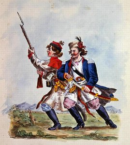 Kostýmy polské armády po roce 1700 (barevná litografie) od Michal Stachowicz