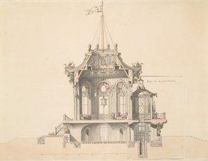 Projekt pro čínský pavilon, n.d. od Michel Barthelemy Hazon