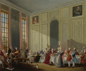 Mozart koncertuje v Salon des Quatre-Glaces v Palais du Temple na dvoře P