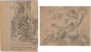 Studie andělů (recto); Panthea před Kýrem? (na druhou stranu) od Michel Dorigny