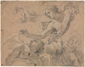 Studie andělů recto, Panthea před Cyrus verso, 1655-1660.