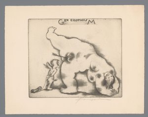 Ex libris van Gianni Mantero Gex eroticisM (název na objektu) od Michel Fingesten (signed by artist)