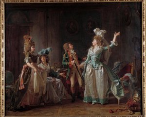 Obraz The Depart of the Dragon od Michela Garniera (1753-1819). 1780 Rozm. 0,54 x 0,65 m. Paříž, Musee Carnavalet