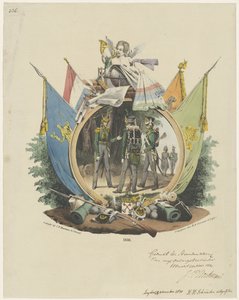 Medailon s dobrovolnými lovci z Leiden University, 1830