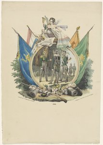 Medailon s dobrovolnými lovci z Leiden University, 1830