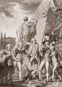 Michel Picquenot (1747-1814). Alegorie filozofie a vlastenectví, vítězné nad démonem předsudků - Philosophy et le Patriotisme victors du demon des Prejudices - od Michela Picquenota (1747-1814). od Michel Picquenot