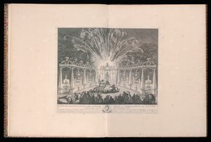 Návrh osvětlení a ohňostroje věnované Jeho Milosti dauphinovi v Meudonu, 3. září 1735 od Michel de Bonneval