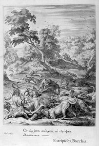 Actaeon se proměnil v jelena a pohltil ho jeho psi, 1655