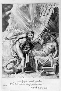 Semele je pohlcen Jupiterovým ohněm, 1655 od Michel de Marolles