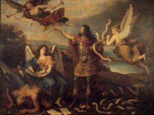 Pokání. Alegorie na prince Ludvíka II. z Bourbon-Conde (Bourbon Conde) známý jako Grand Conde (1621-1686). Obraz Cornelia Mladého (1642-1708)