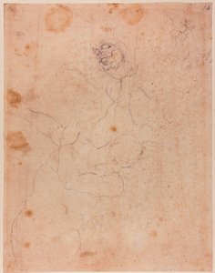 Figurální studie, částečně z obrazu Vyhnání z ráje v Sixtinské kapli od Michelangelo (after) Buonarroti
