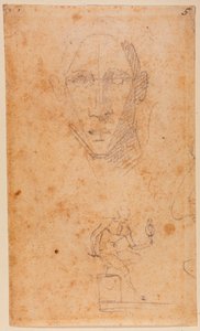 Studie hlavy a náčrtek Dioméda s Palladiem od Michelangelo (after) Buonarroti