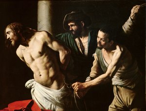 Bičování Krista, kolem 1605-7 (olej na plátně) od Michelangelo (attr. to) Caravaggio