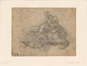 Michelangelo - David a Goliáš. Verso Rukopisné architektonické studie, ca. 1550-1556, I, 32c