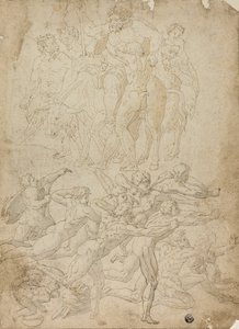 Lučištníci střílející na Herma, Triumf Bakcha a další studie od Michelangelo Buonarroti