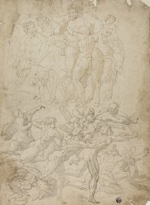 Střelba lukostřelců na Herma, Bacchův triumf a další studie od Michelangelo Buonarroti