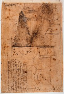 Autografní architektonické studie a básnické fragmenty od Michelangelo Buonarroti
