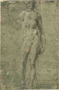 Bacchus (recto); Architektonické skici (verze) od Michelangelo Buonarroti