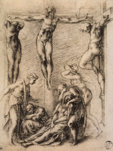 Ukřižování, kresba Michelangelo. Musee du Louvre, Paříž od Michelangelo Buonarroti