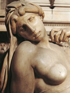 Dawn (Aurora), detail z hrobky Lorenza de