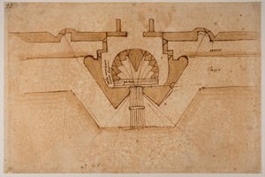 Návrh bašty pro bránu od Michelangelo Buonarroti