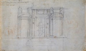 Návrh jedné z hrobek Medicejských, počátek 16. století od Michelangelo Buonarroti