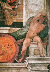 Detail stropu Sixtinské kaple ve Vatikánu, 1508-1512. od Michelangelo Buonarroti