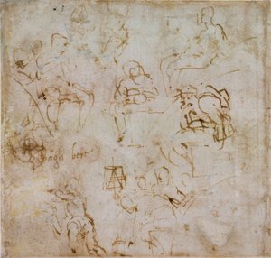 Osm malých figurálních studií, c1490-1560 od Michelangelo Buonarroti