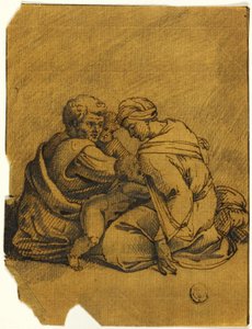 Rodinná skupina: Ozias, král judský, ošetřovaný svou matkou od Michelangelo Buonarroti