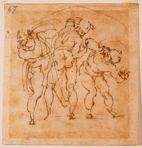 Studie postavy pro "Proměnění Páně", 16. století (kresba) od Michelangelo Buonarroti