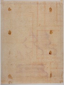 Fragmentární půdorys kláštera San Lorenzo od Michelangelo Buonarroti