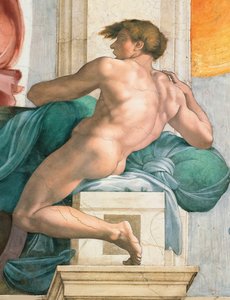 Strop Sixtinské kaple Ignuda ve Vatikánu, 1508-1512. od Michelangelo Buonarroti