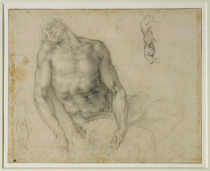 Mrtvý Kristus a dvě opakování pravé ruky... od Michelangelo Buonarroti