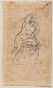Studie aktu pro Sixtinskou kapli od Michelangelo Buonarroti