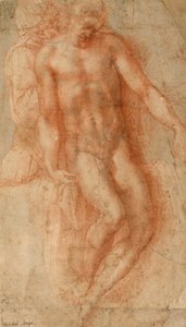 Pieta, cca 1530-36 (červená křída) od Michelangelo Buonarroti