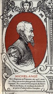 Portrét italského renesančního malíře, Michelangelo Buonarroti dit Michel Ange (Michelangelo nebo Michelangelo od Michelangelo Buonarroti