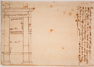 Boční fasáda hrobky Julia II., autografní památka od Michelangelo Buonarroti
