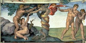 Strop Sixtinské kaple (1508-12): Pád člověka od Michelangelo Buonarroti