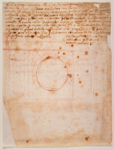 Náčrtky bubnu kopule Santa Maria del Fiore a dopis kardinálovi z Bibbieny od Michelangelo Buonarroti